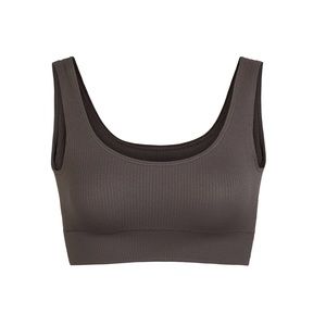NWT S/M STRETCH RIB SCOOP BRALETTE SOOT